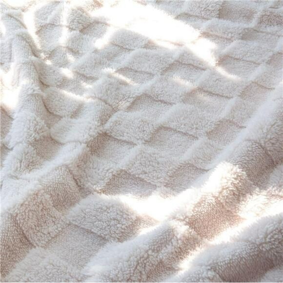 3D gingham fleece baby blanket 30x40 soft cozy toddler throw for crib bed - Picture 4 of 7